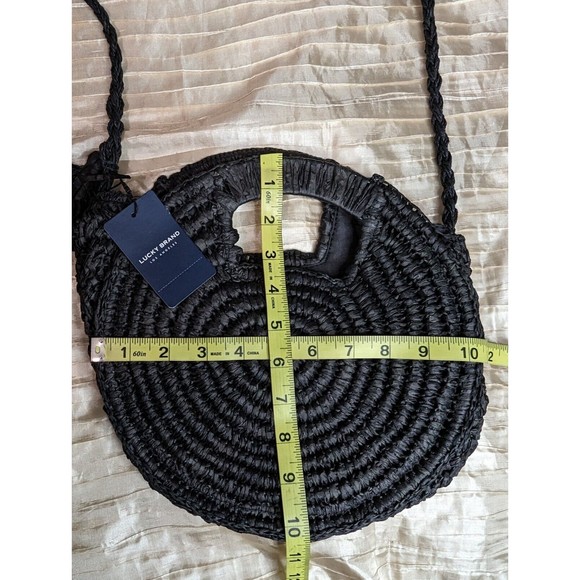 NWT Lucky Brand Black Woven Crossbody Bag - Picture 9 of 11